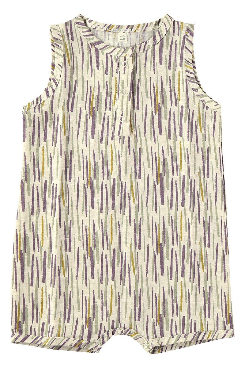 Baby's Linen Blend Romper Jungle Beige
