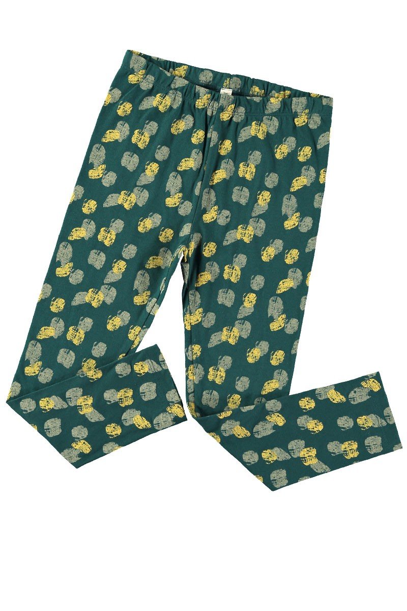 Lasten Leggingsit Footprints Blue/Green