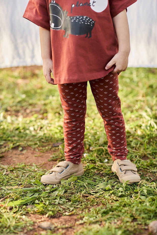 Kid's Organic Cotton Tights Tits Red