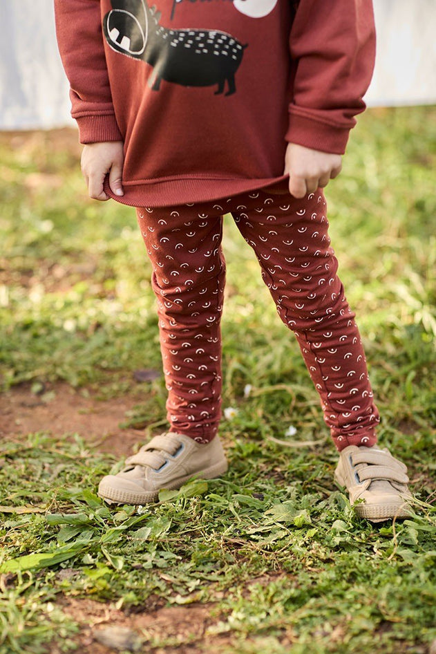 Kid's Organic Cotton Tights Tits Red