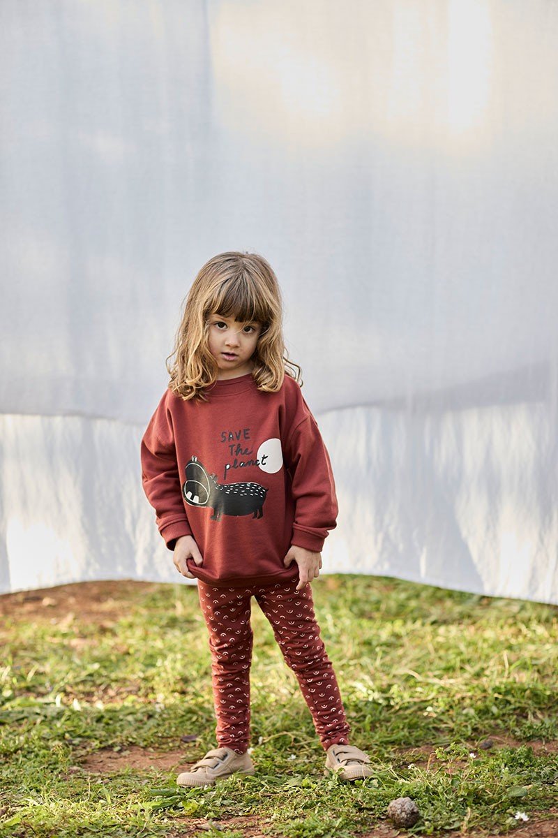 Kid's Organic Cotton Tights Tits Red