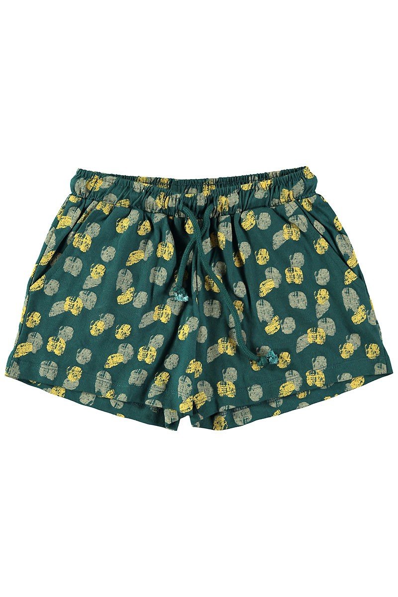 Lasten Puuvillashortsit Footprints Blue/Green