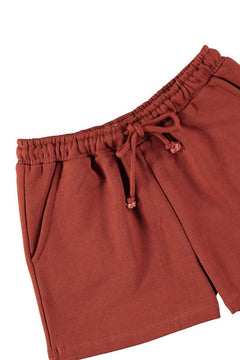 Kids' Linen And Organic Cotton Shorts Roiboos Red