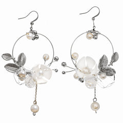 Art Nouveau Earrings White