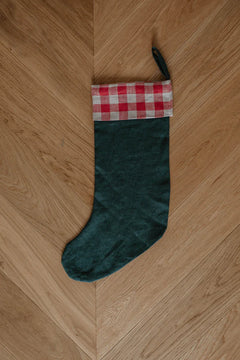 Linen Christmas Stocking Checks & Stripes