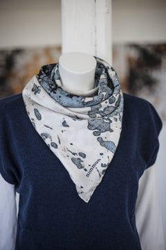 Framtiden Silk Scarf Blue