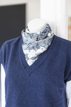 Framtiden Silk Scarf Blue