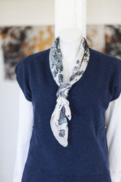 Framtiden Silk Scarf Blue