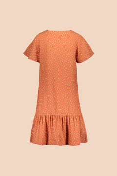 Frill Button Dress Vintage Leaf