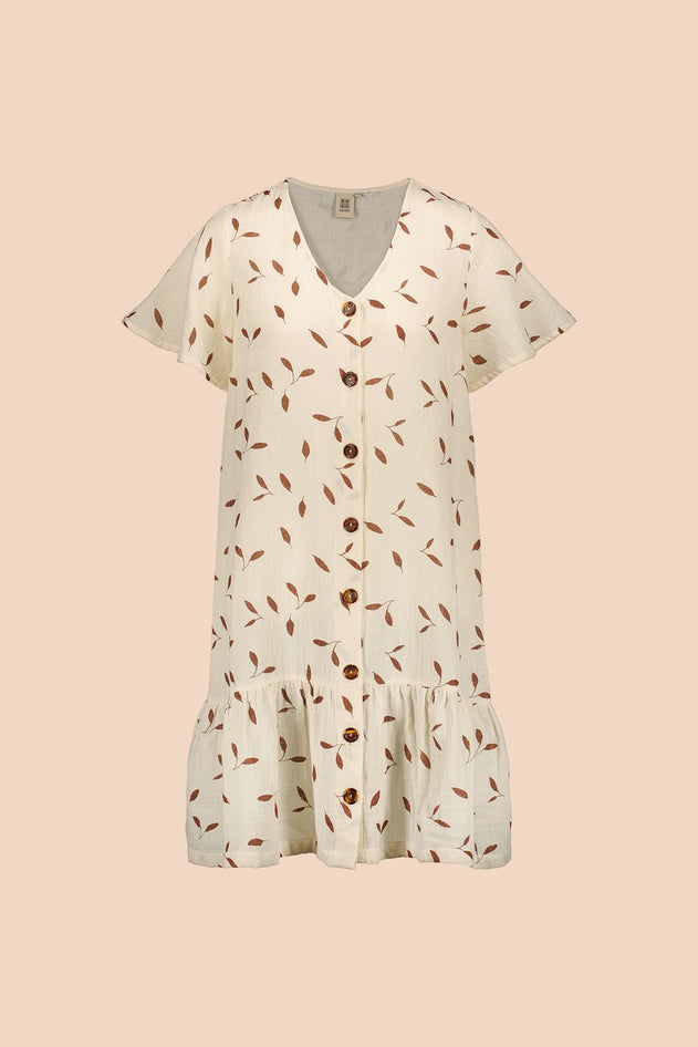 Frill Button Dress Wind