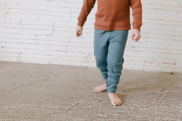 Kids' Galatea Ribbed Leggings Sky Blue