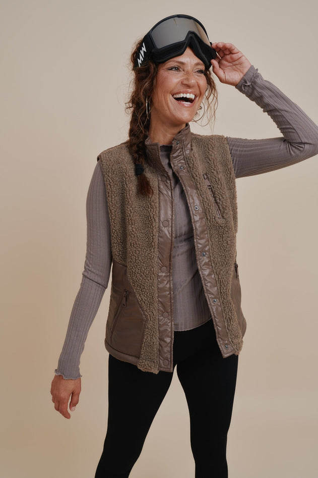 Glacier Fleece Vest Hazel Brown