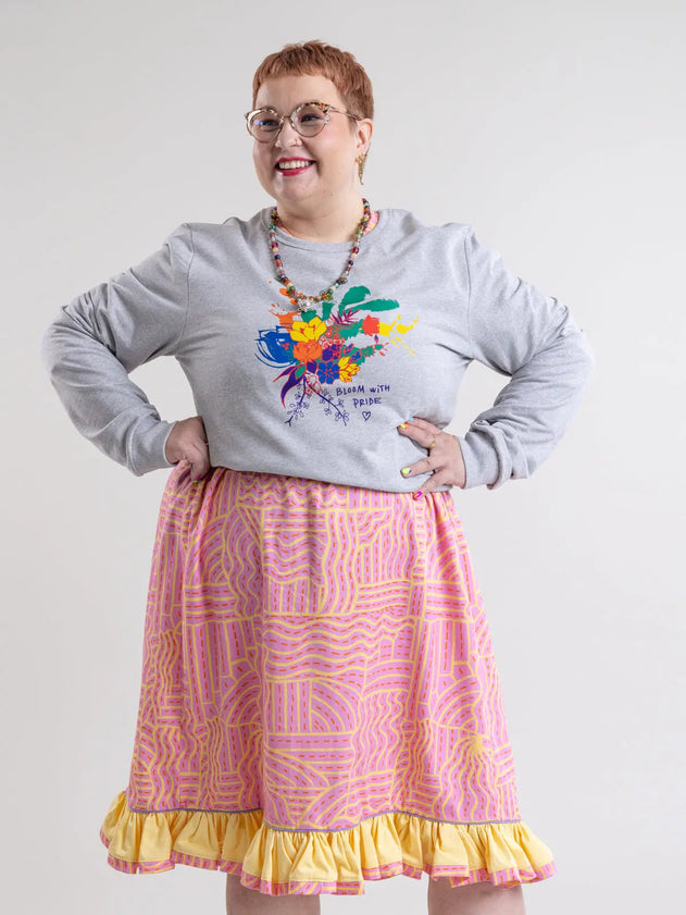 Bloom With Pride Sweater Grey