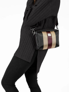 Kaste Bag Black-Beige-Burgundy