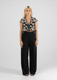 Liv Lace Top Black & White
