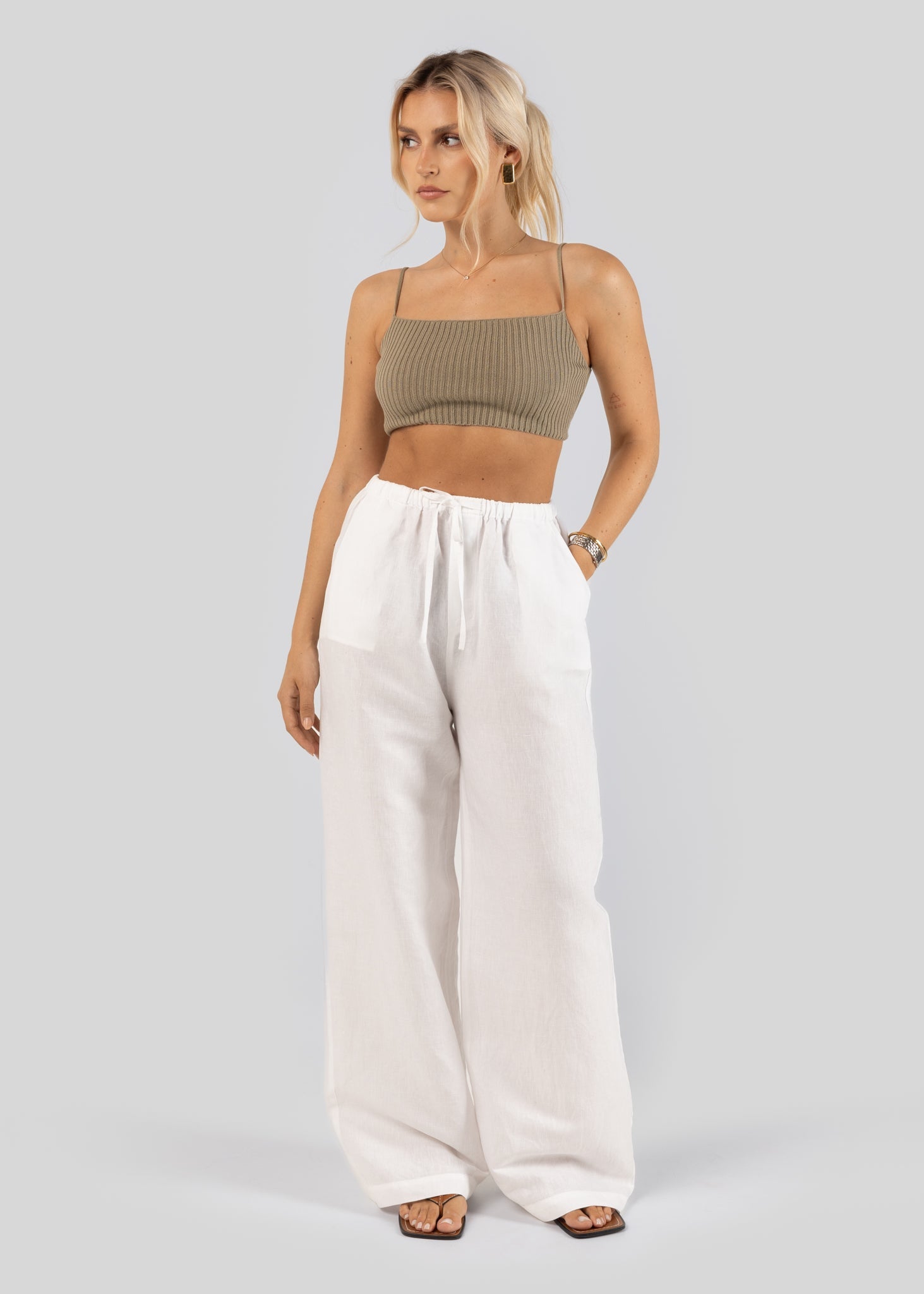Mai Linen Pants - White