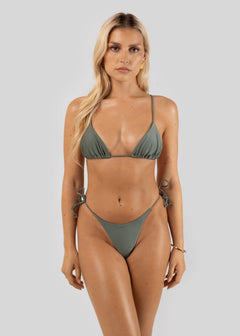 Cora Triangle Bikini Top Army Green