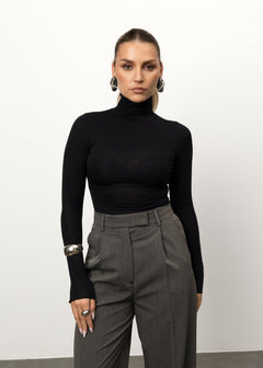 Belle Turtleneck Bodysuit Black