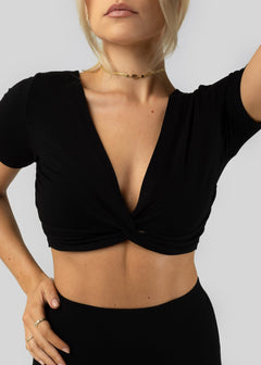Camille Knot Top Black