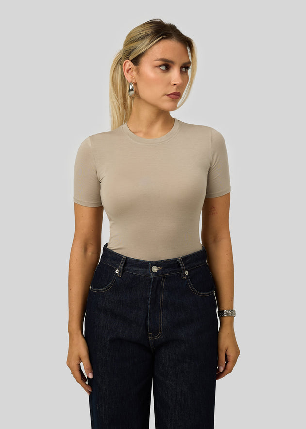 90’s Fitted T-Shirt Stone Beige