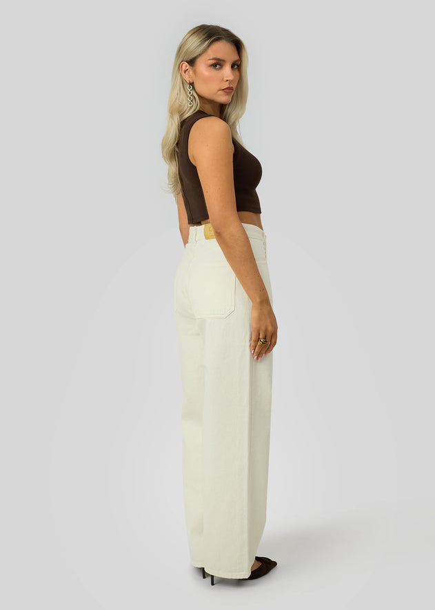 Kurt High-Neck Cropped Tank Top Brown