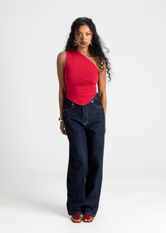 Anita One Shoulder Top Red