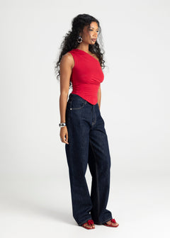 Anita One Shoulder Top Red