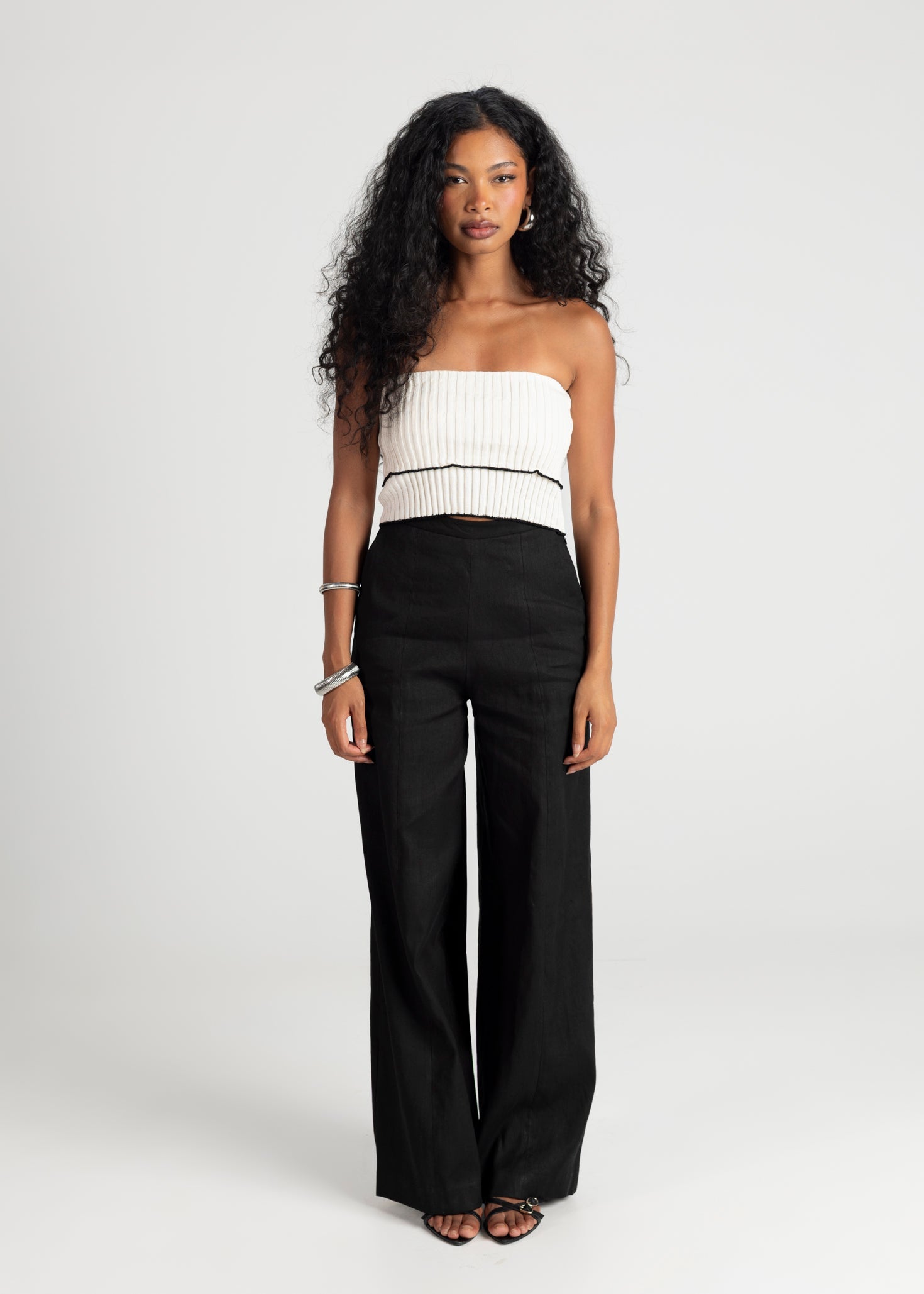 Giselle Bandeau Knitted Top - White