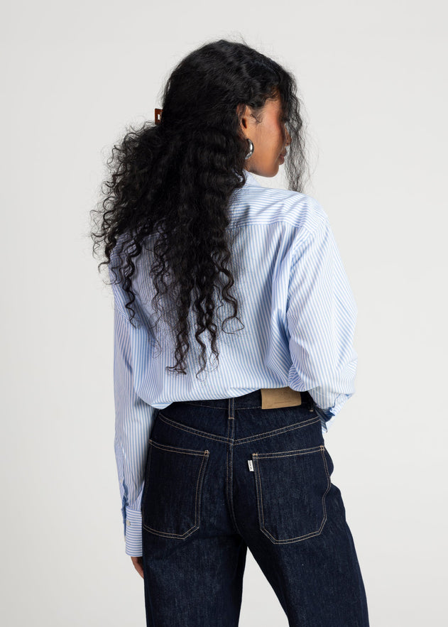 The Boyfriend Oversized Shirt Blue & White Stripes