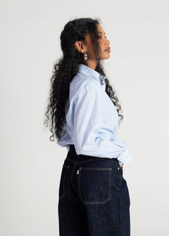 The Boyfriend Oversized Shirt Blue & White Stripes