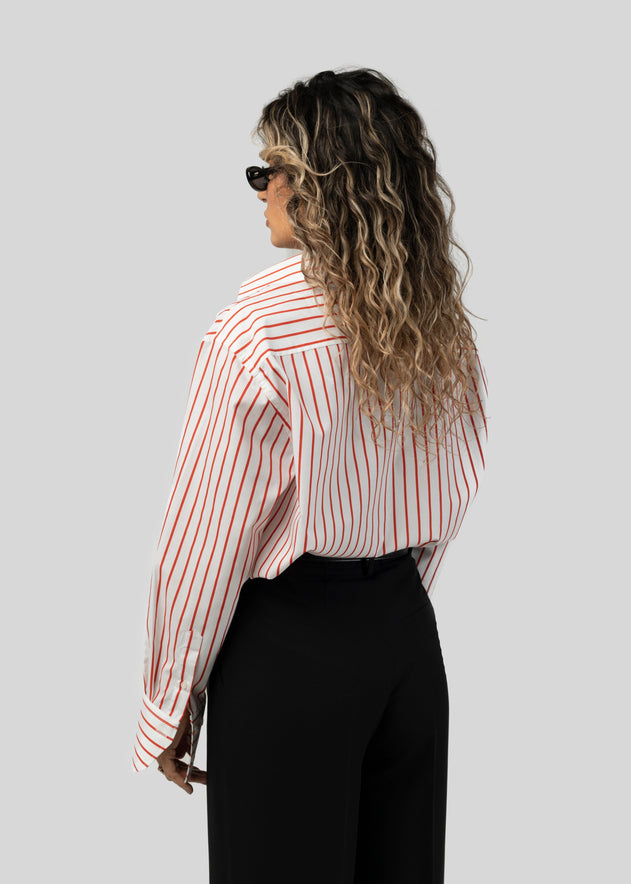The Boyfriend Shirt Red & White Stripes