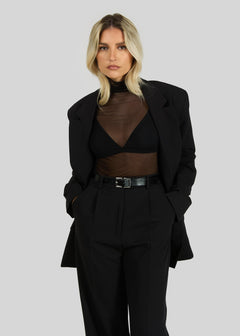 Petrus See-Through Turtleneck Sweater Black