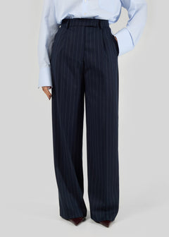 Jagger Pinstripe Tailored Trousers Navy Blue