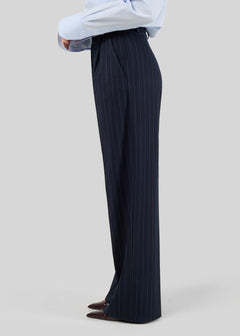 Jagger Pinstripe Tailored Trousers Navy Blue