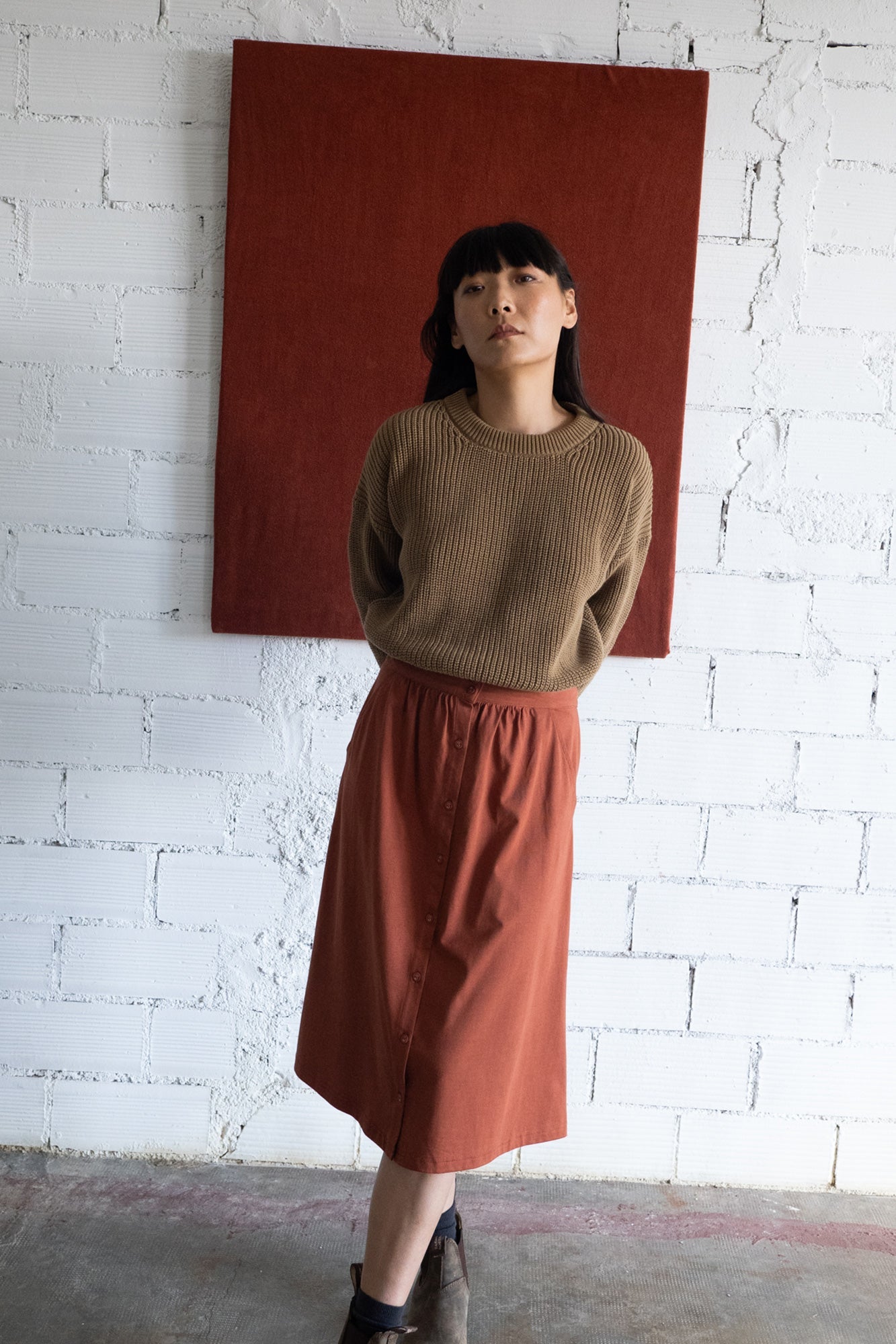 Galia Midi Skirt Mars Red