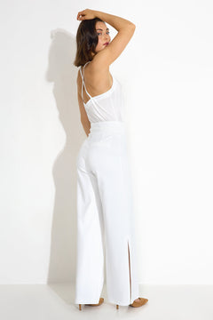 Harmony Trousers High Waisted White