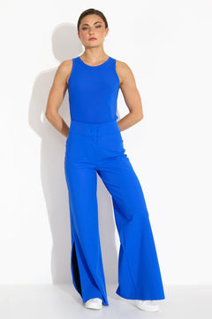 Harmony Trousers High Waisted Blue