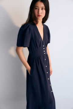 Women's Hera Linen Dress Navy