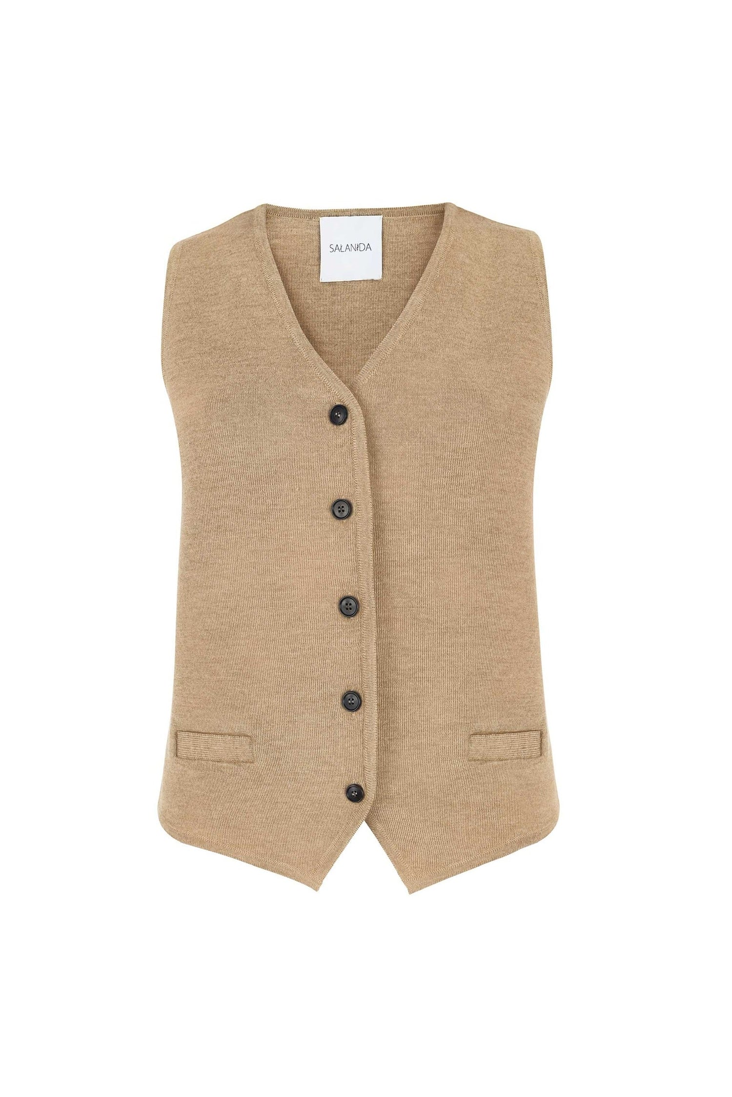 Galante Knitted Merino Waistcoat Beige