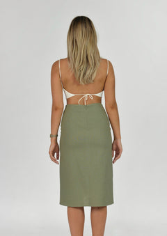 Najah Linen Skirt Green
