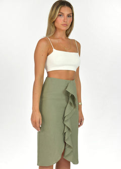 Najah Linen Skirt Green