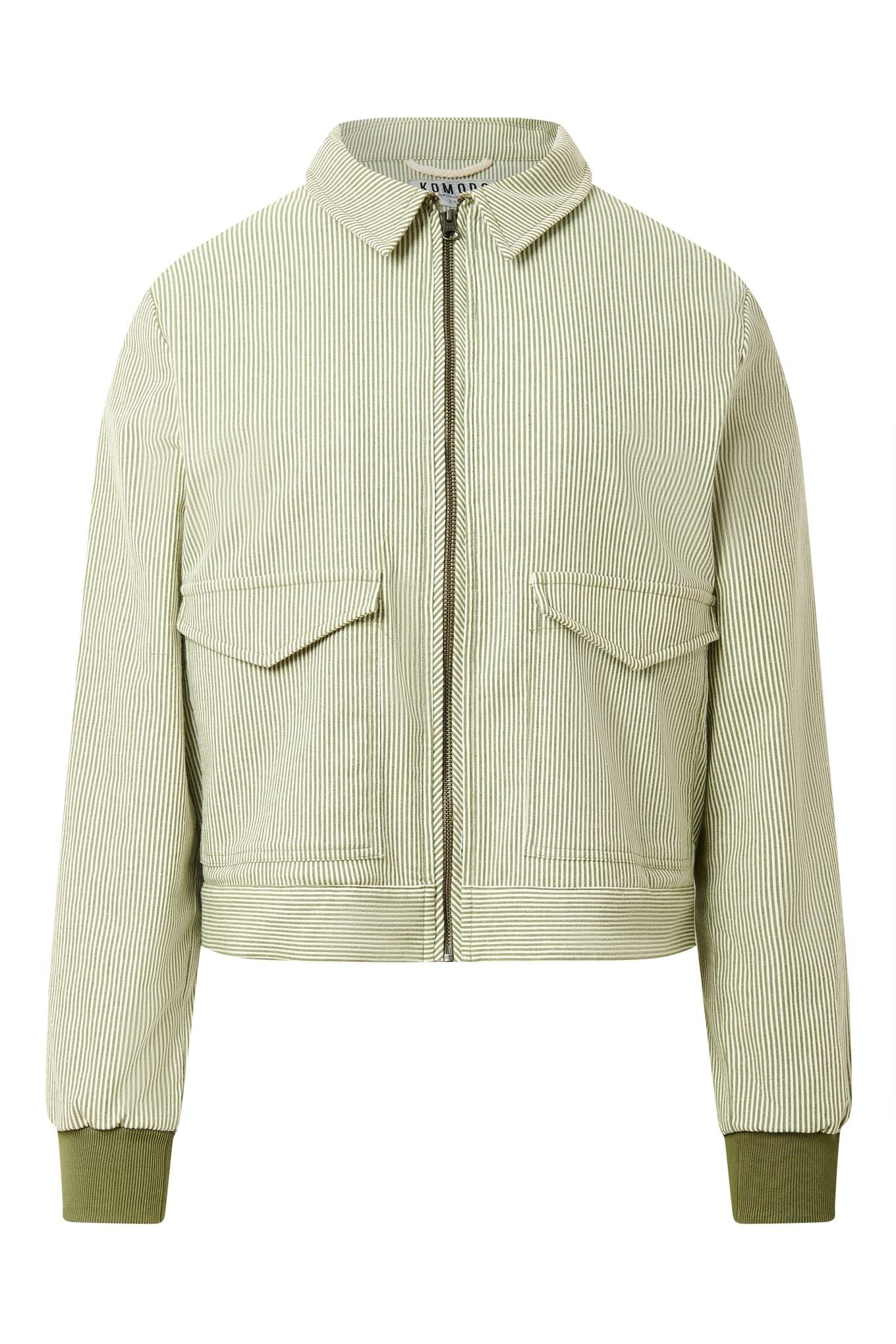 Viv Organic Cotton Bomber Green Stripe