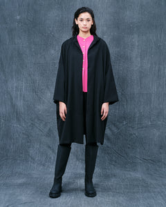 Viscose Blend Jacket With Hood Black