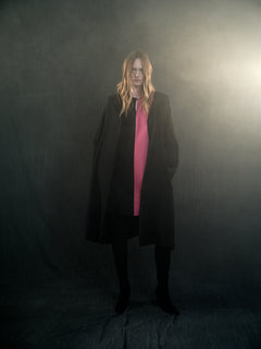 Viscose Blend Jacket With Hood Black