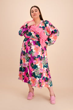 Wrap Midi Dress Aquarelle