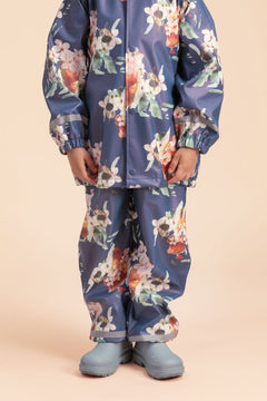 Kids' Rain Coat Blue Blossom