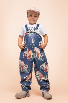 Kids' Rain Overalls Blue Blossom