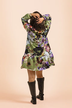 Ruffle Sweatshirt Dress Olive Anemone