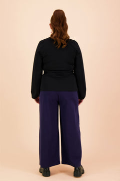 Soft Wrap Blouse Black