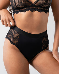 Lace Highwaist Briefs 3-Pack Black
